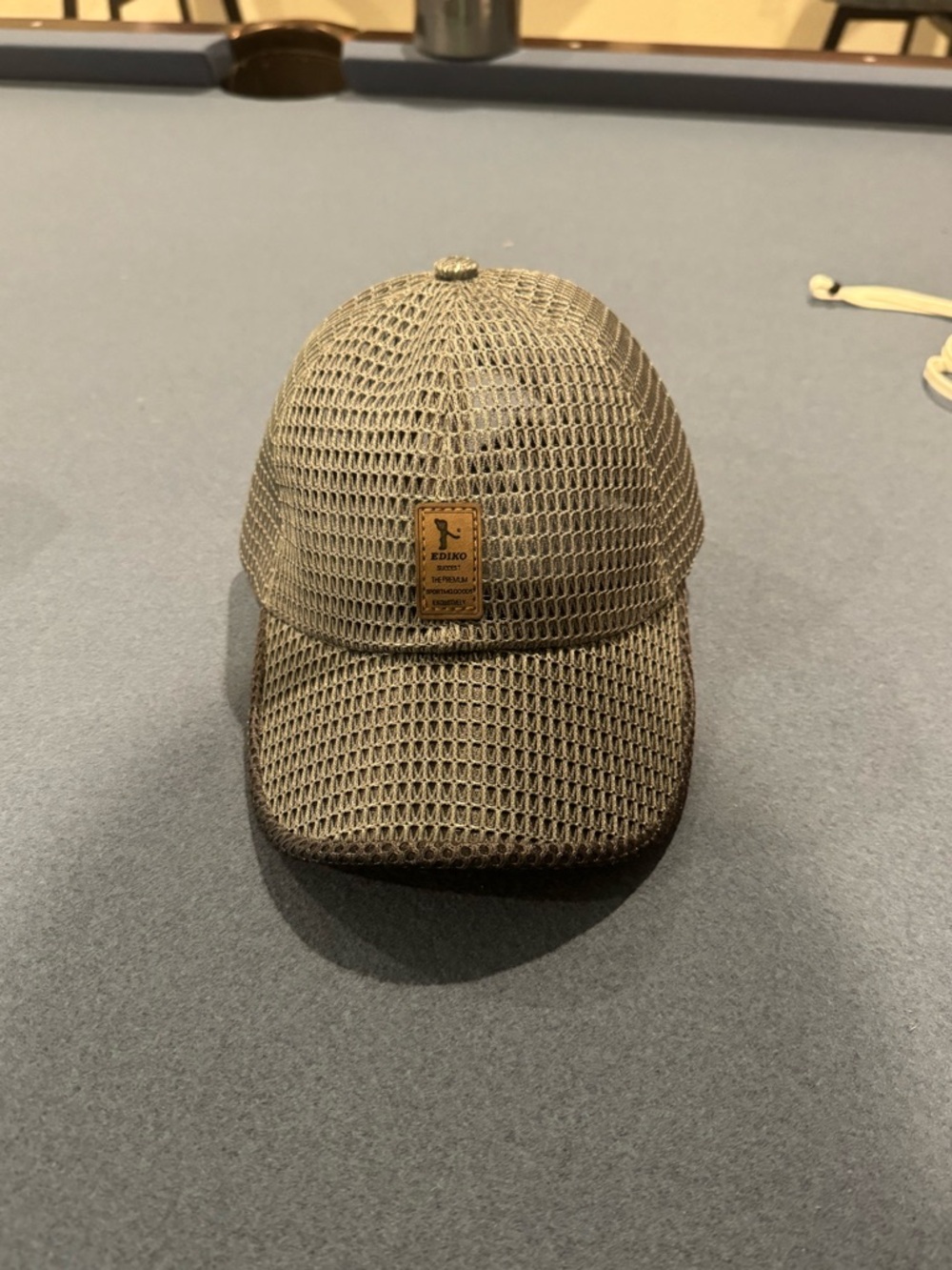 EDKO Mesh Baseball Cap with Front Patch - Beige